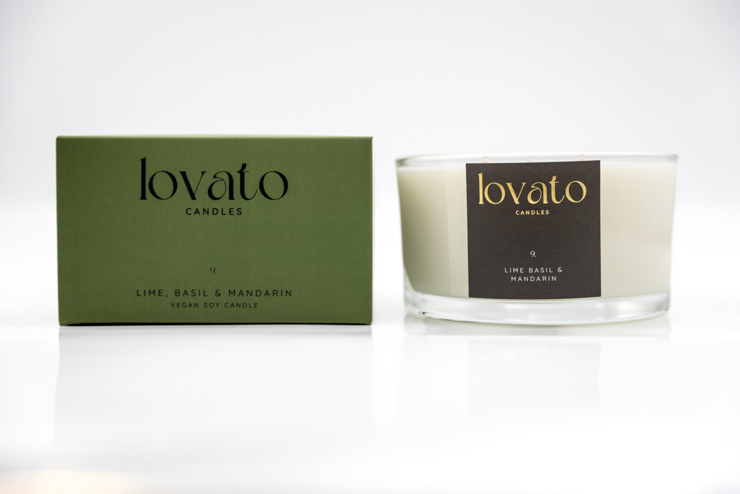 Luxury Scented Soy 3-Wick Candle - Lime, Basil & Mandarin