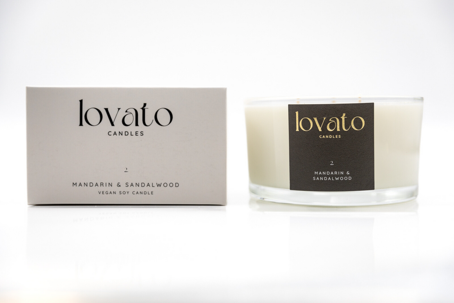 Luxury Scented Soy 3-Wick Candle - Mandarin & Sandalwood