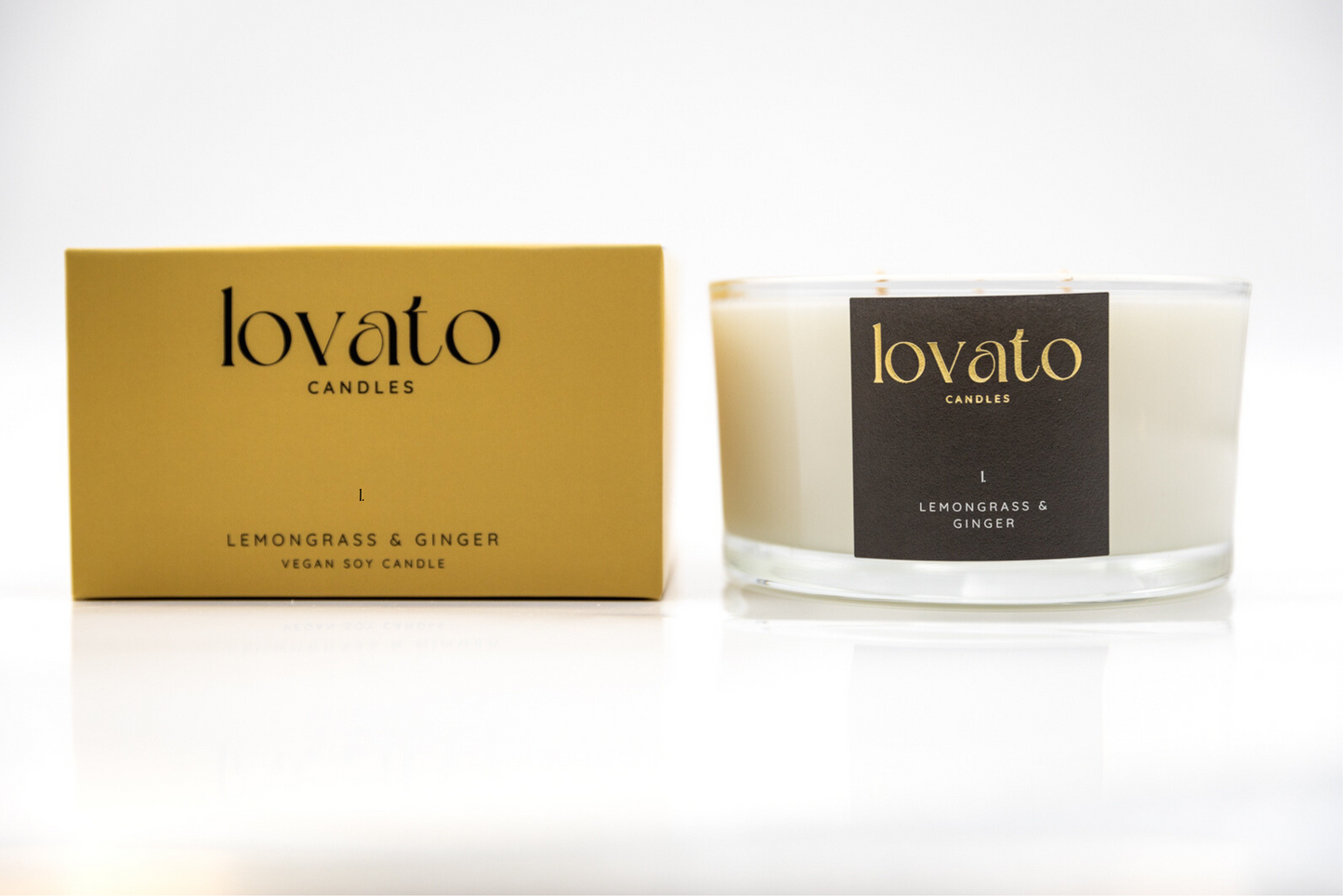 Luxury Scented Soy 3-Wick Candle - Lemongrass & Ginger
