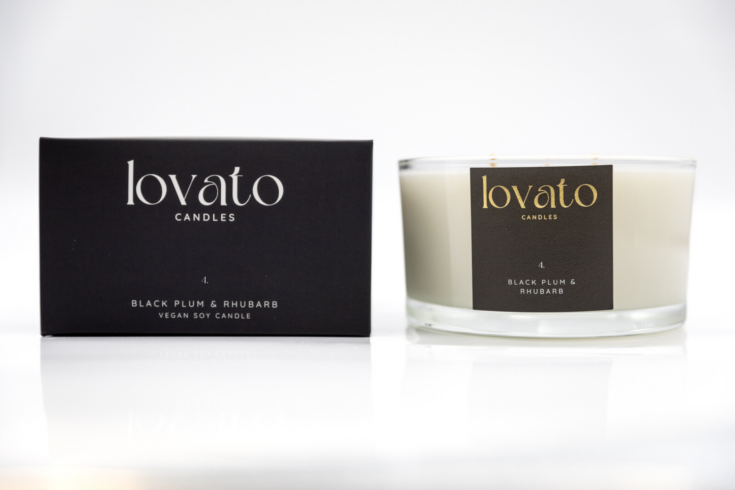 Luxury Scented Soy 3-Wick Candle - Black Plum & Rhubarb