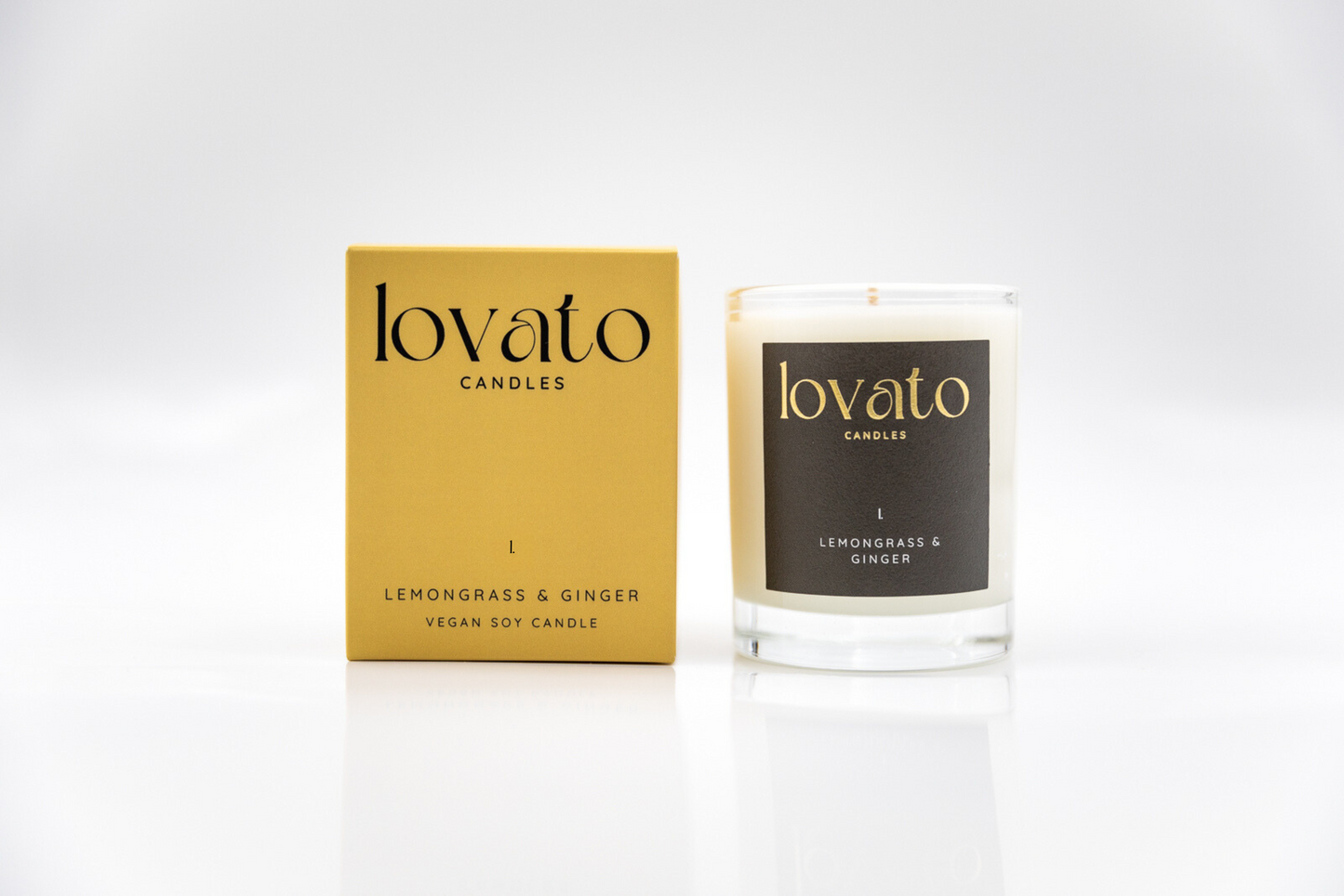 Luxury Scented Medium Soy Candle - Lemongrass & Ginger