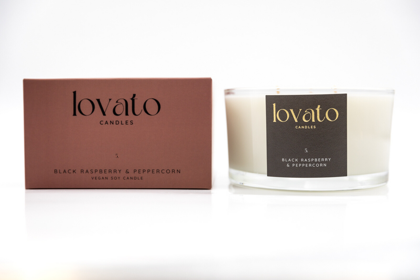 Luxury Scented Soy 3-Wick Candle - Black Raspberry & Peppercorn
