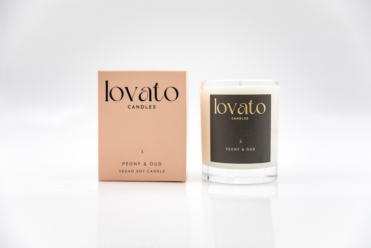 Luxury Scented Medium Soy Candle - Peony & Oud
