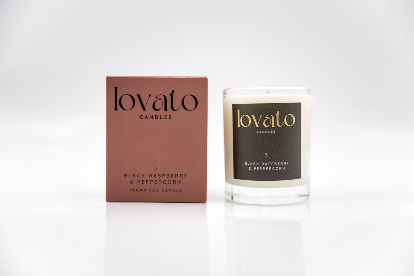 Luxury Scented Medium Soy Candle - Black Raspberry & Peppercorn