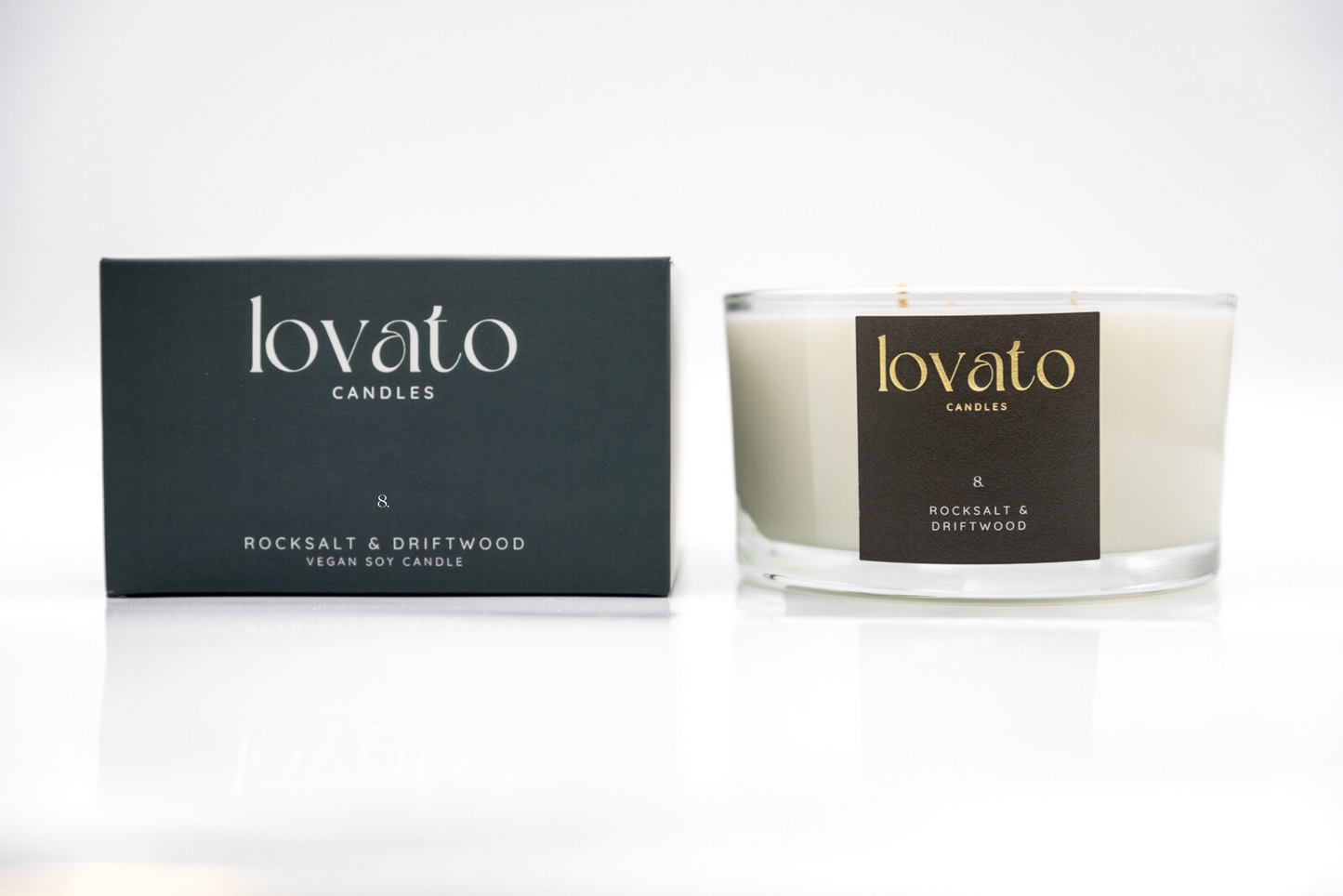 Luxury Scented Soy 3-Wick Candle - Rocksalt & Driftwood