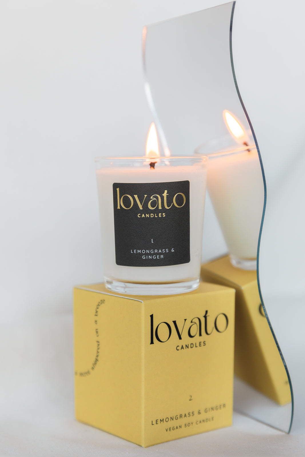 Luxury Scented Votive Soy Candle - Lemongrass & Ginger