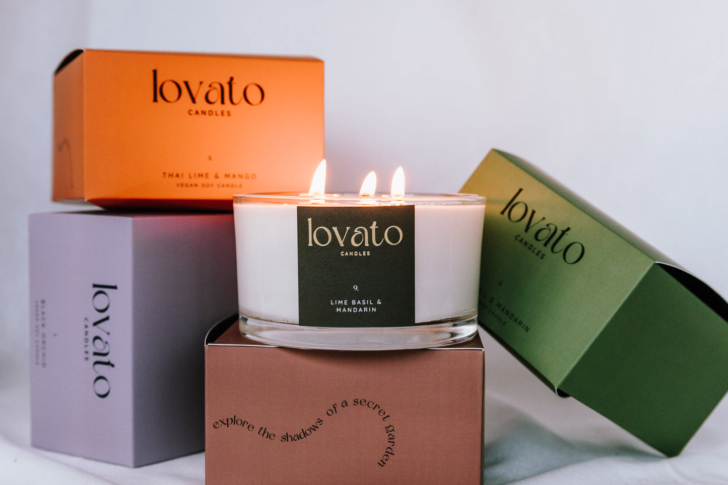 Luxury Scented Soy 3-Wick Candle - Lime, Basil & Mandarin