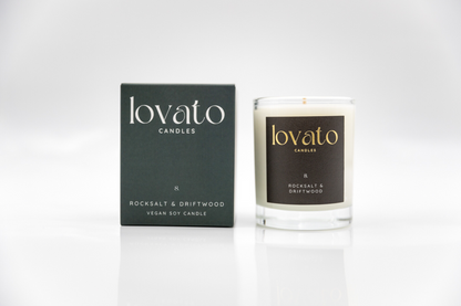 Luxury Scented Medium Soy Candle - Rocksalt & Driftwood