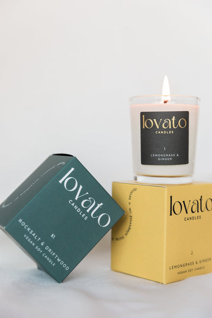 Luxury Scented Medium Soy Candle - Rocksalt & Driftwood