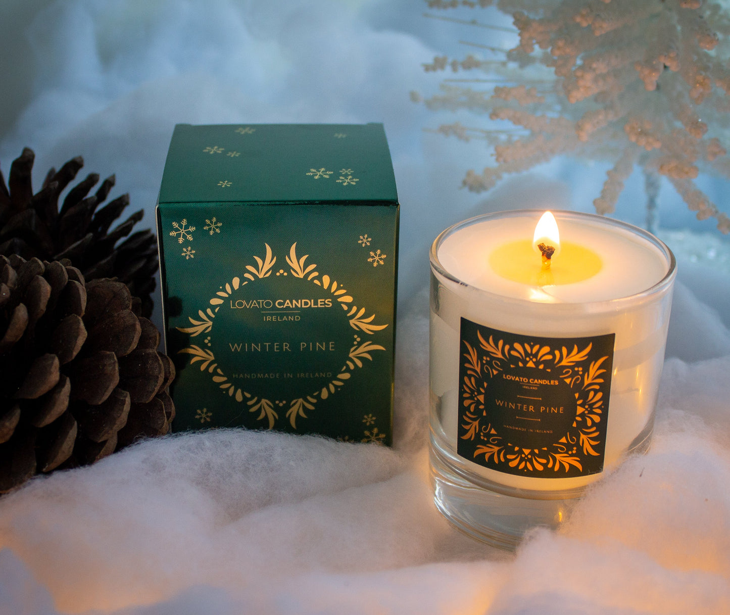 Christmas Clear Scented Candle with Luxury Box - Winter Pine