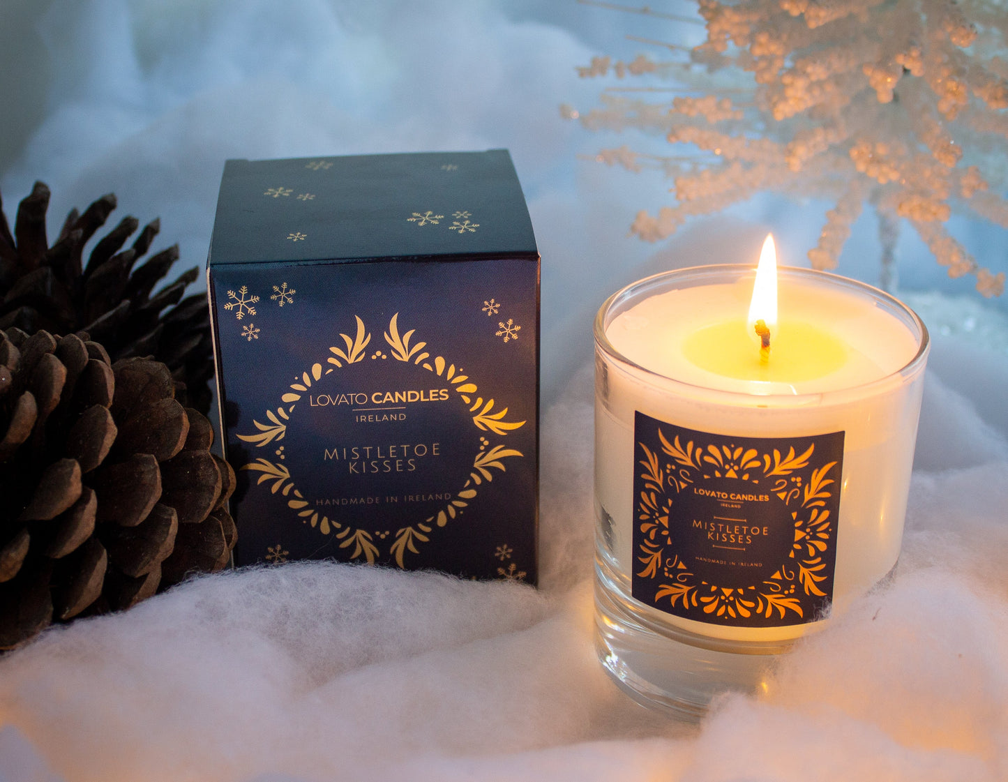 Christmas Clear Scented Candle with Luxury Box - Mistletoe Kisses