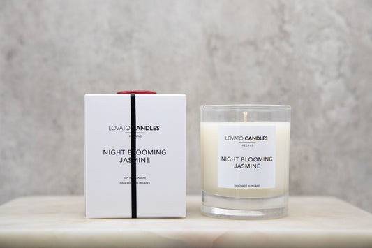 Clear Scented Candle with Luxury White Box - Night Blooming Jasmine