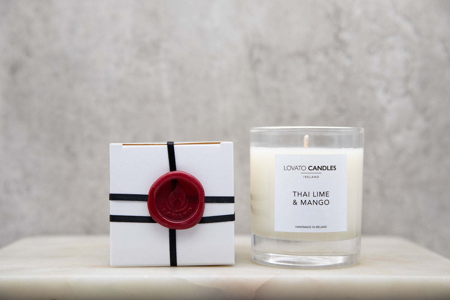 Clear Scented Candle with Luxury White Box - Thai Lime & Mango