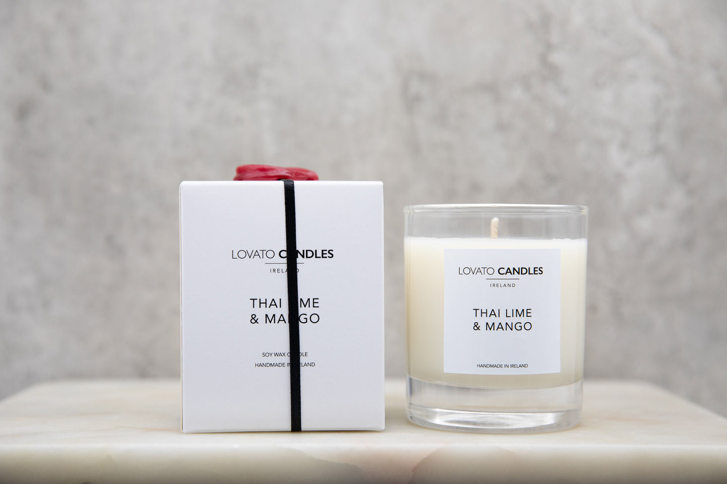 Clear Scented Candle with Luxury White Box - Thai Lime & Mango