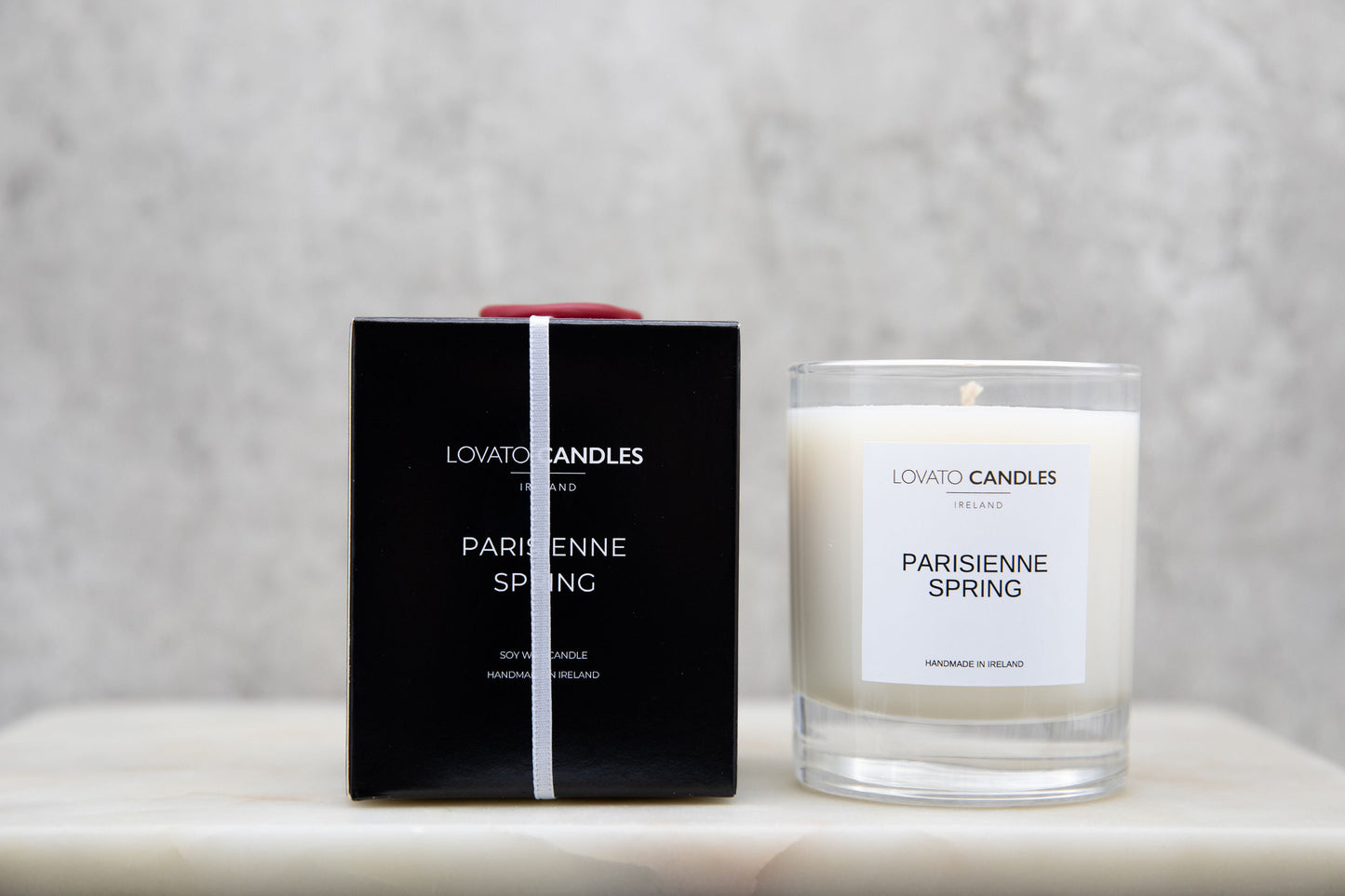 Clear Scented Candle with Luxury Black Box - Parisienne Spring