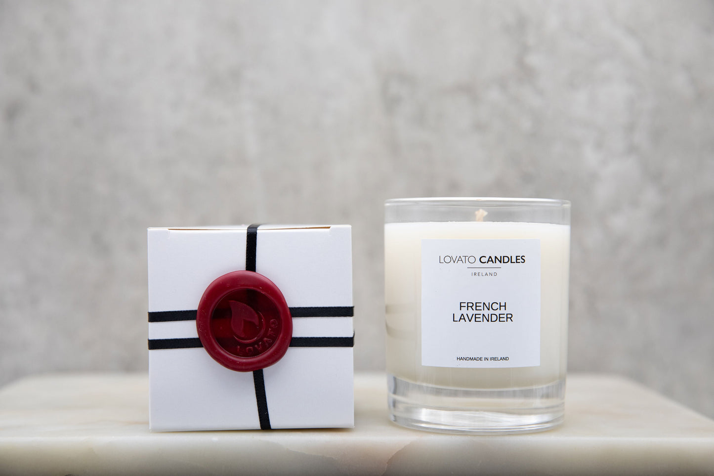 Clear Scented Candle with Luxury White Box - French Lavender