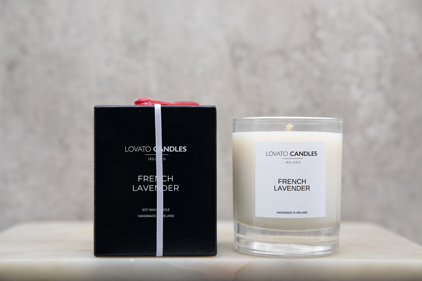 Clear Scented Candle with Luxury Black Box - French Lavender