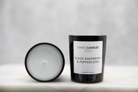 Black Votive Candle - Black Raspberry & Peppercorn