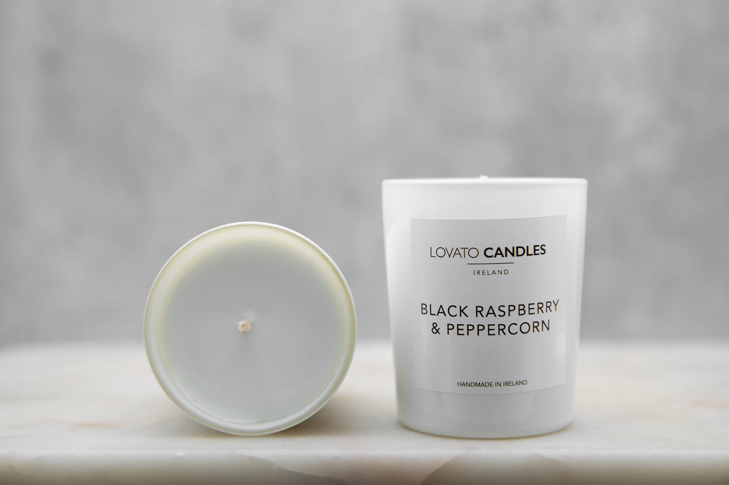 White Votive Candle - Black Raspberry & Peppercorn