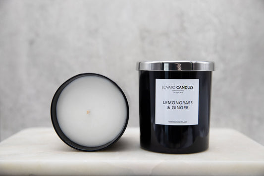 Luxury Black Candle - Lemongrass & Ginger