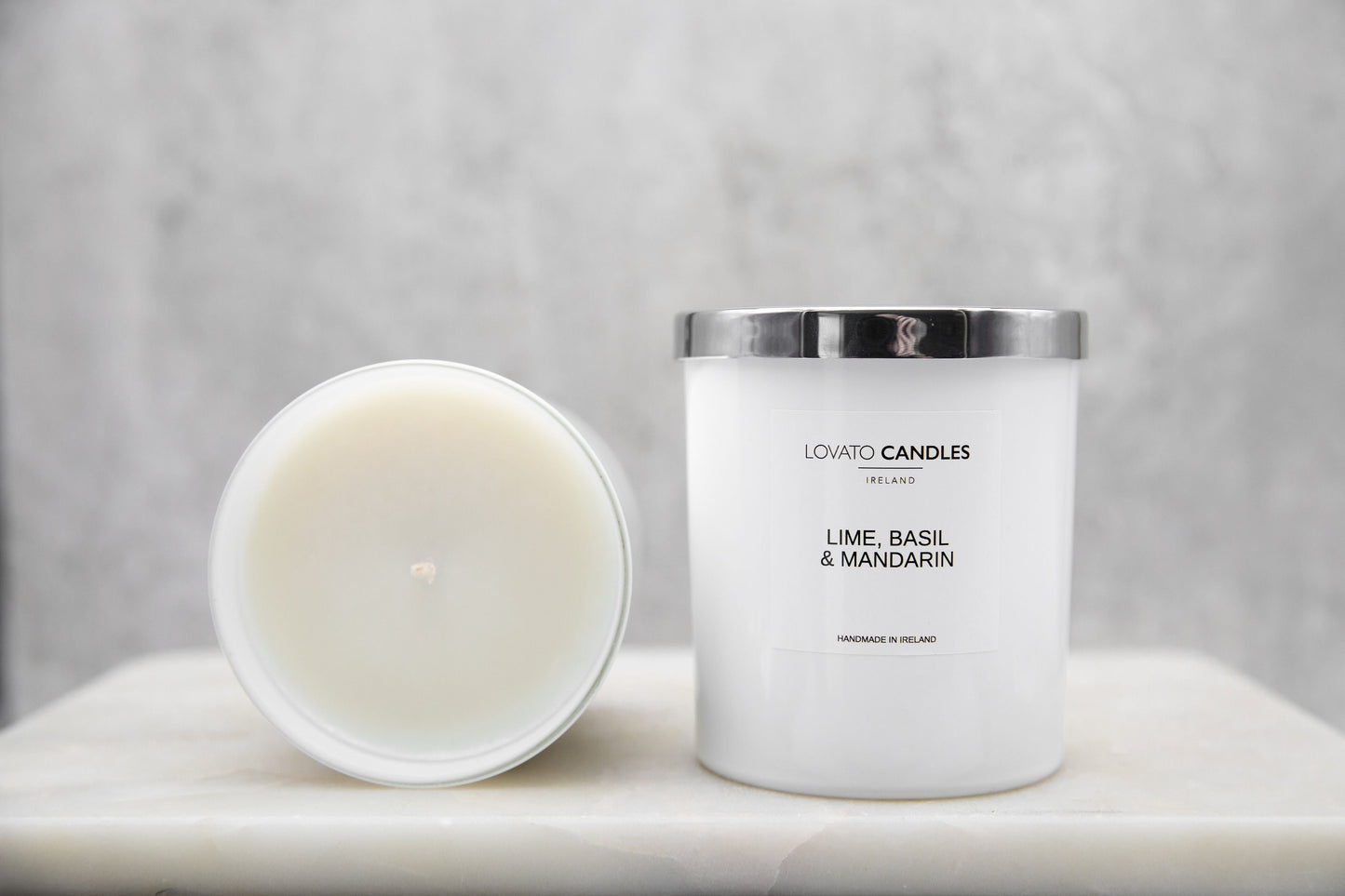 Luxury White Candle - Lime, Basil & Mandarin