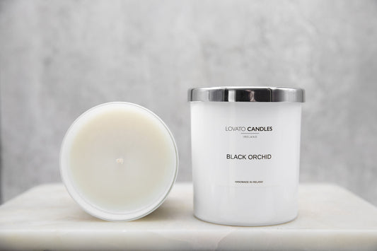 Luxury White Candle - Black Orchid