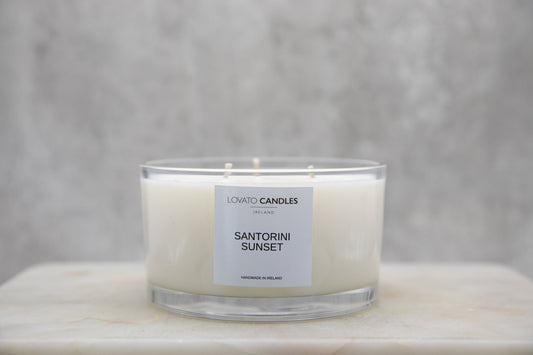 Clear 3-Wick Candle - Santorini Sunset