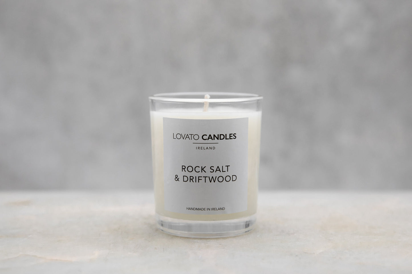 Clear Votive Candle - Rock Salt & Driftwood