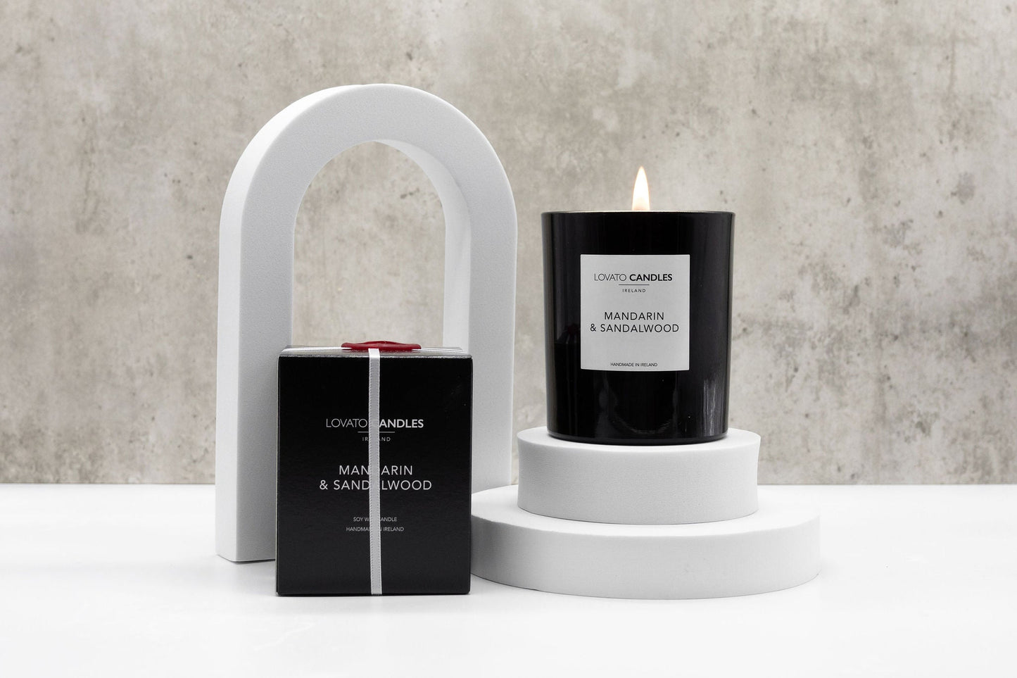 Clear Scented Candle with Luxury Black Box - Peony & Oud