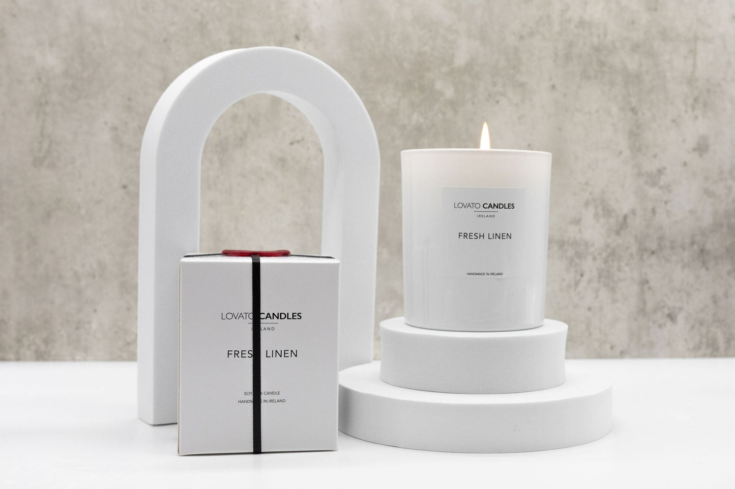 Clear Scented Candle with Luxury Black Box - Santorini Sunset