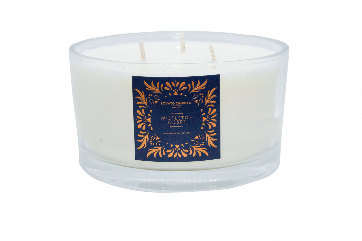 Christmas Clear 3-Wick Candle - Mistletoe Kisses