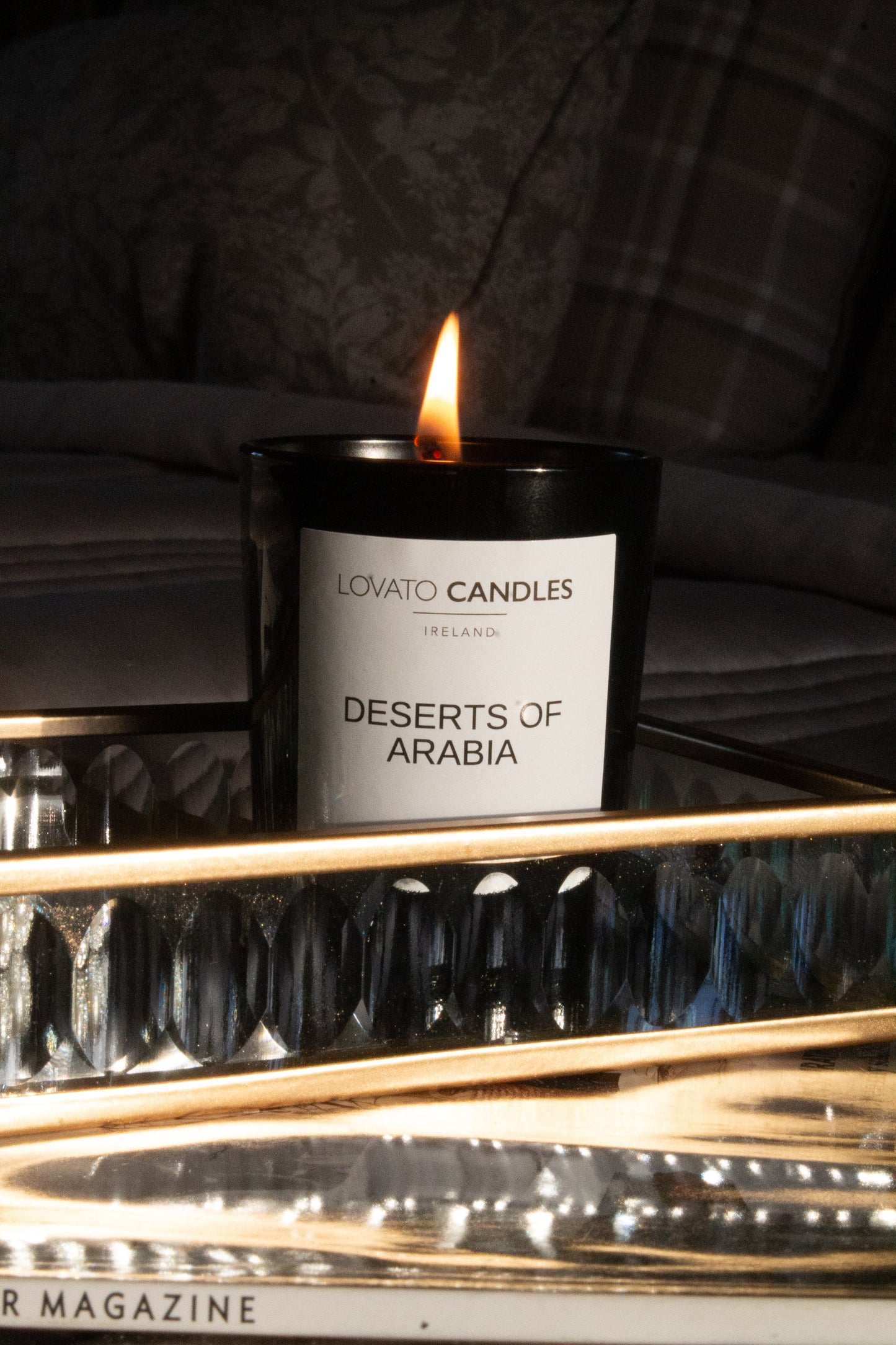 Black Votive Candle - Santorini Sunset